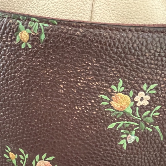 Coach Dark Brown Floral Shoulder Bag - Picture 8 of 11